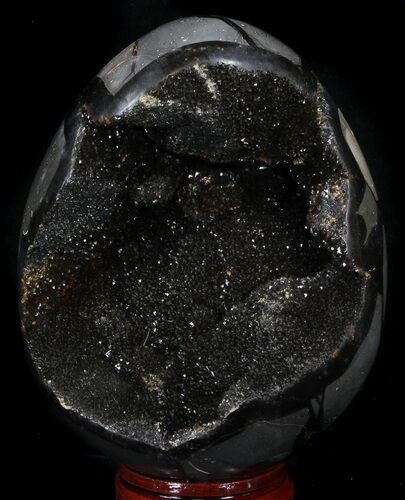 Septarian Dragon Egg Geode - Crystal Filled #37381